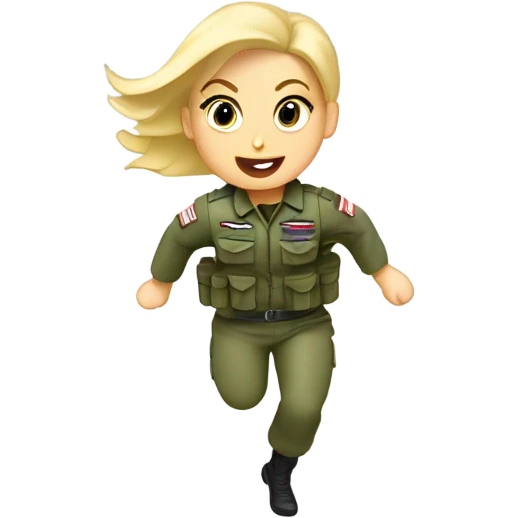 Blonde female paratrooper running to bathroom  emoji