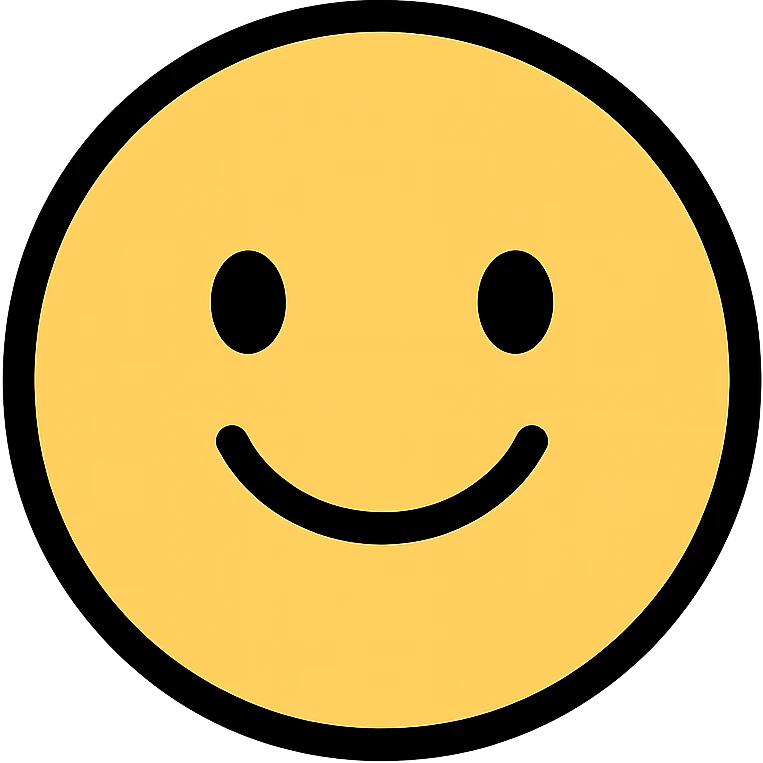 smiling face emoji, simple and friendly, color icon style emoji