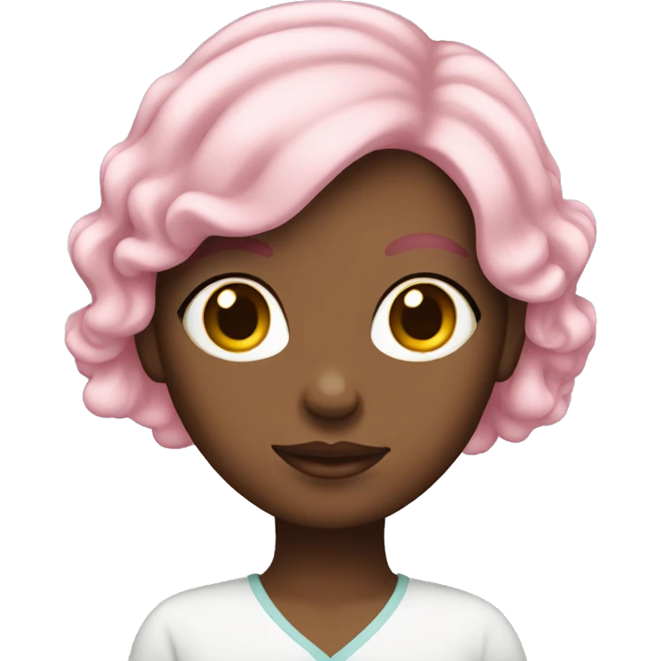 white woman with baby pink hair  emoji