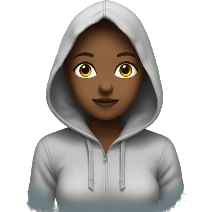 Girl wearing hoodie emoji