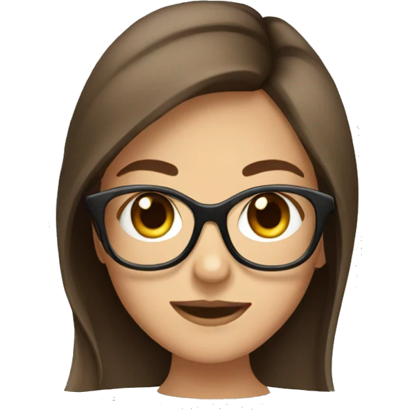 A pretty girl with glasses and brown hair emoji