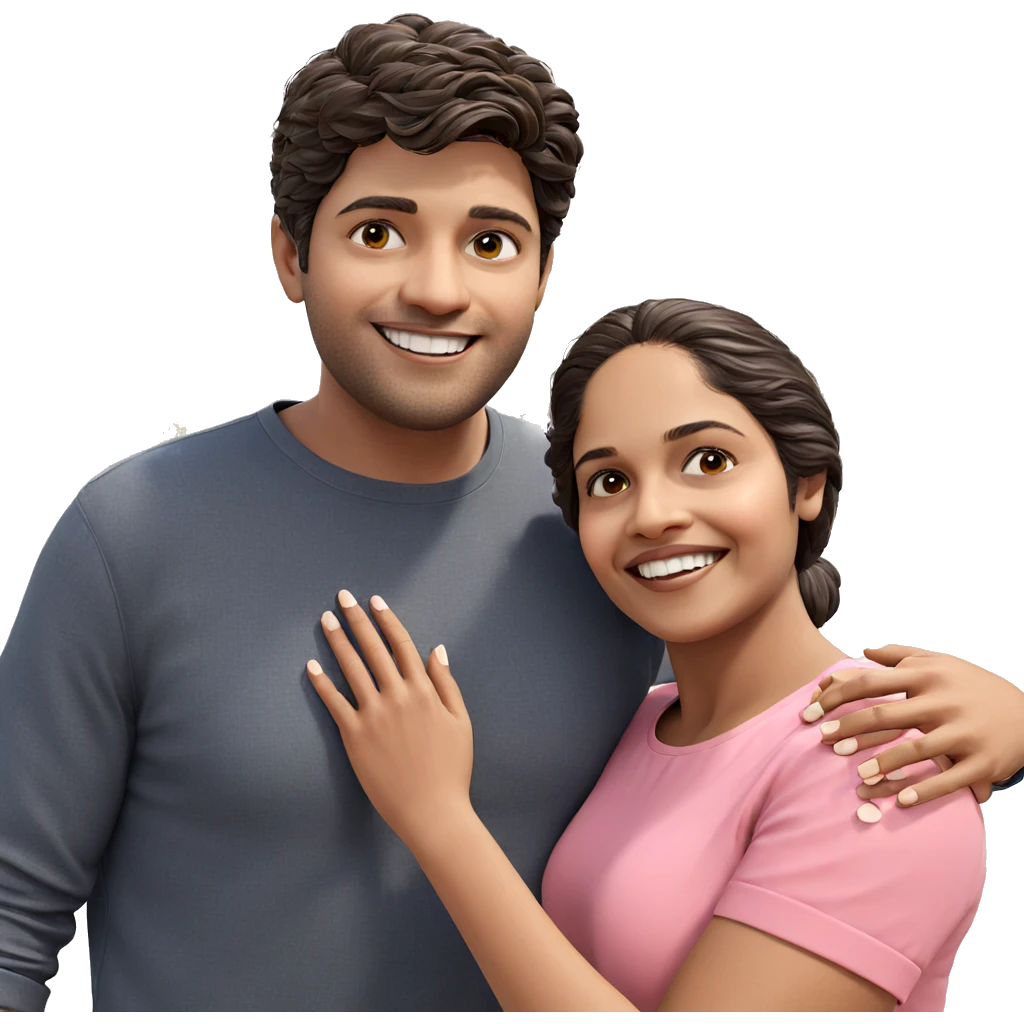 happy couple enjoying outdoors emoji