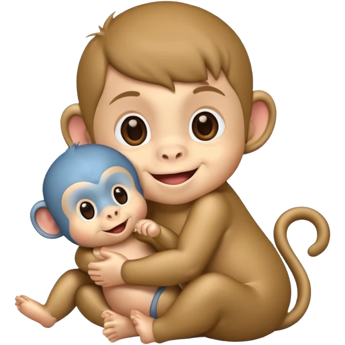 Baby with Monkey. emoji