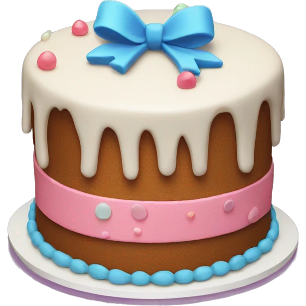 Birthday cake with bow emoji
