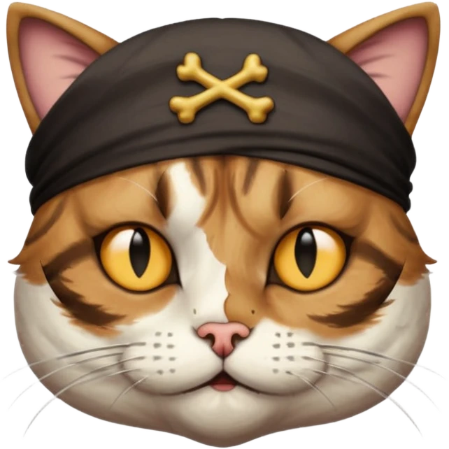 pirate cat with one closed eye emoji