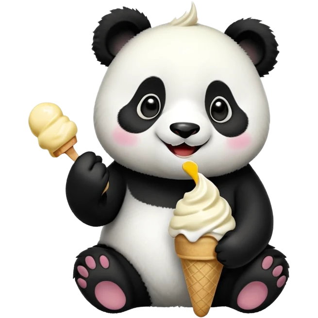 Panda eating ice cream emoji