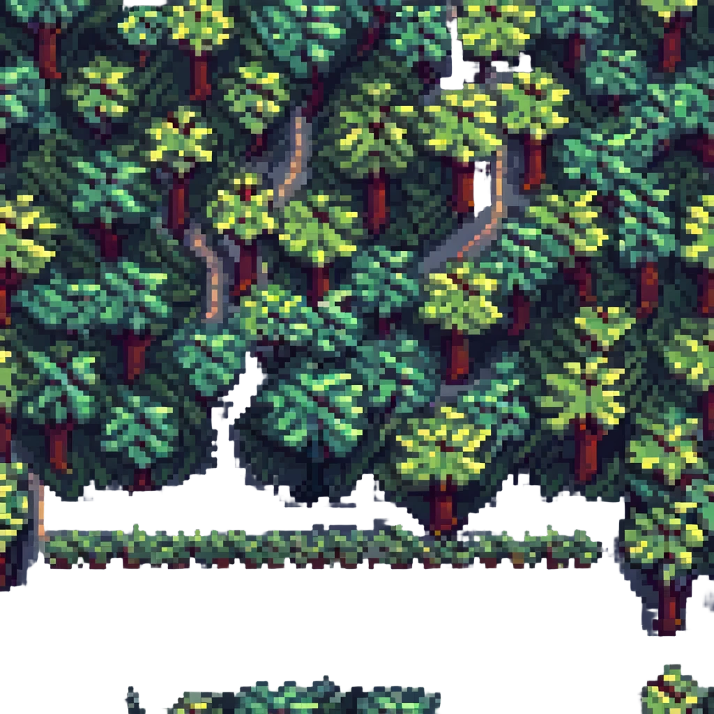 a road with trees, pixel art style emoji
