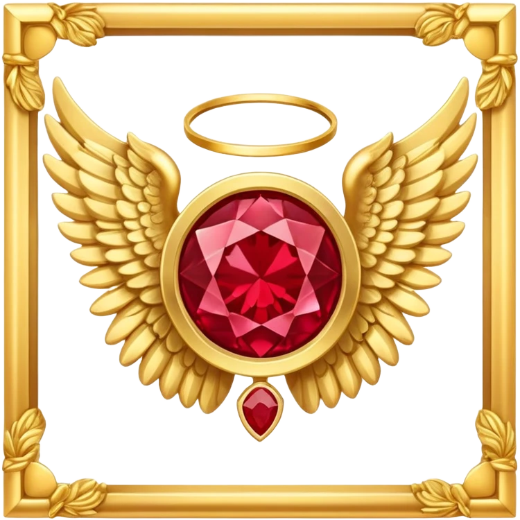 Number 3 place award in frame decorated with golden angel  wings and rubby stone emoji