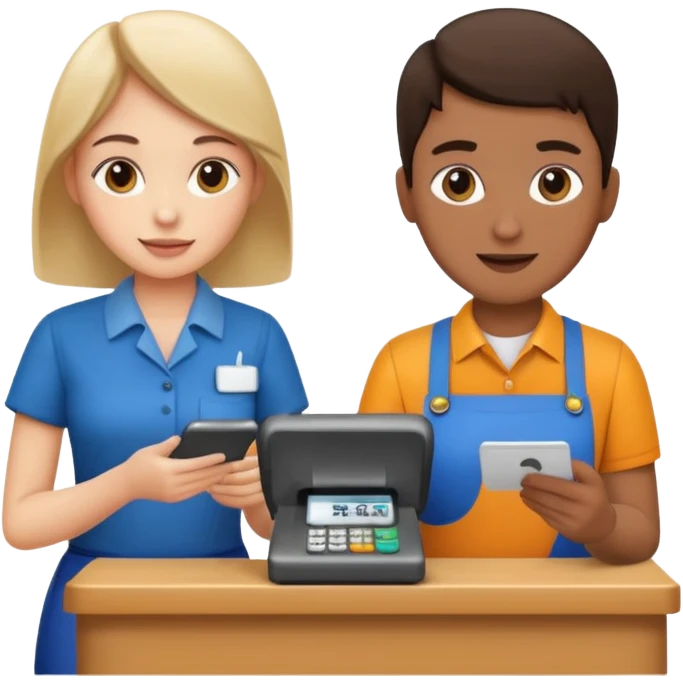 cashier and a person emoji