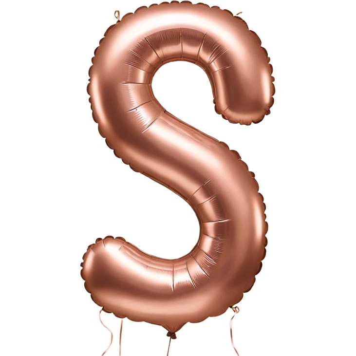 Rose gold number 5 balloon emoji