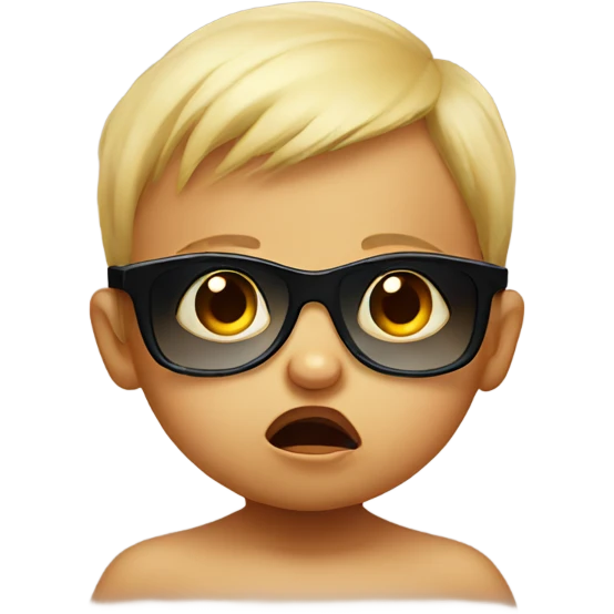 Scared baby with sunglasses emoji