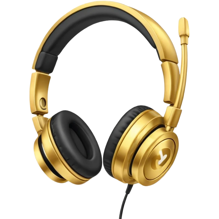 gold headset emoji