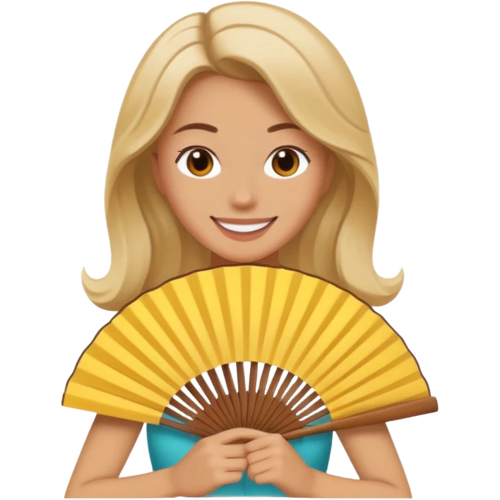 mulher se abanando com leque emoji