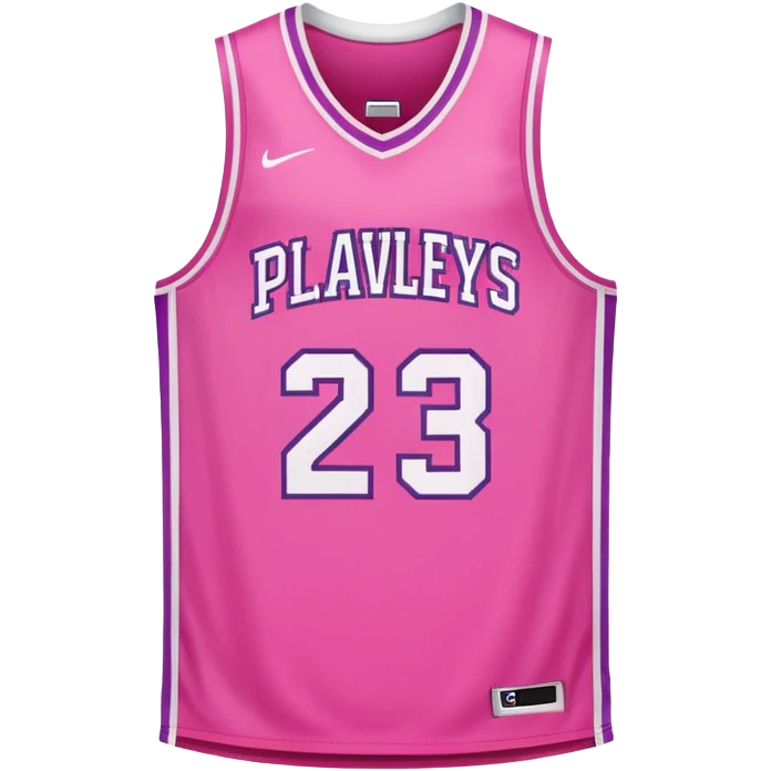 pink basketball jersey with the text PLAVLEYS 23 emoji