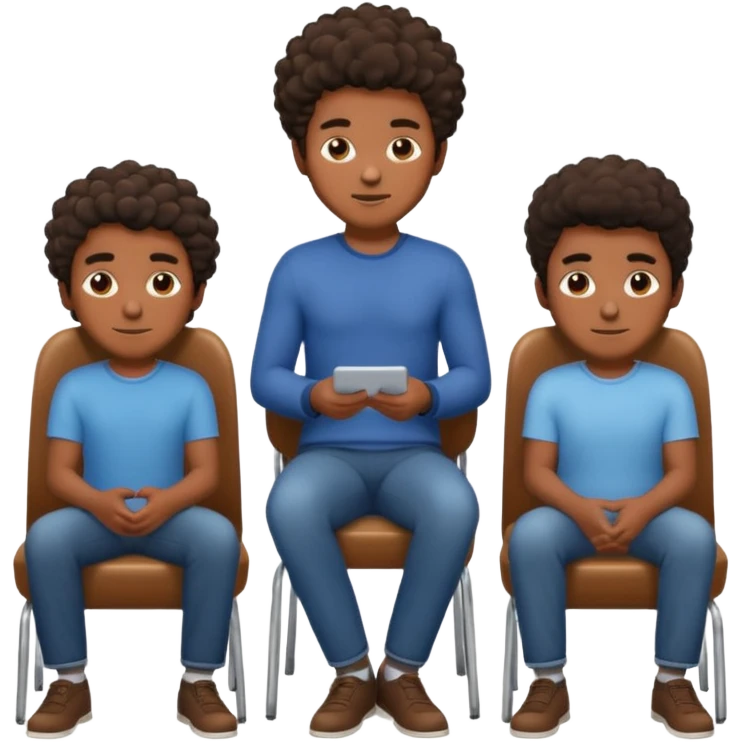 men with coily chairs emoji