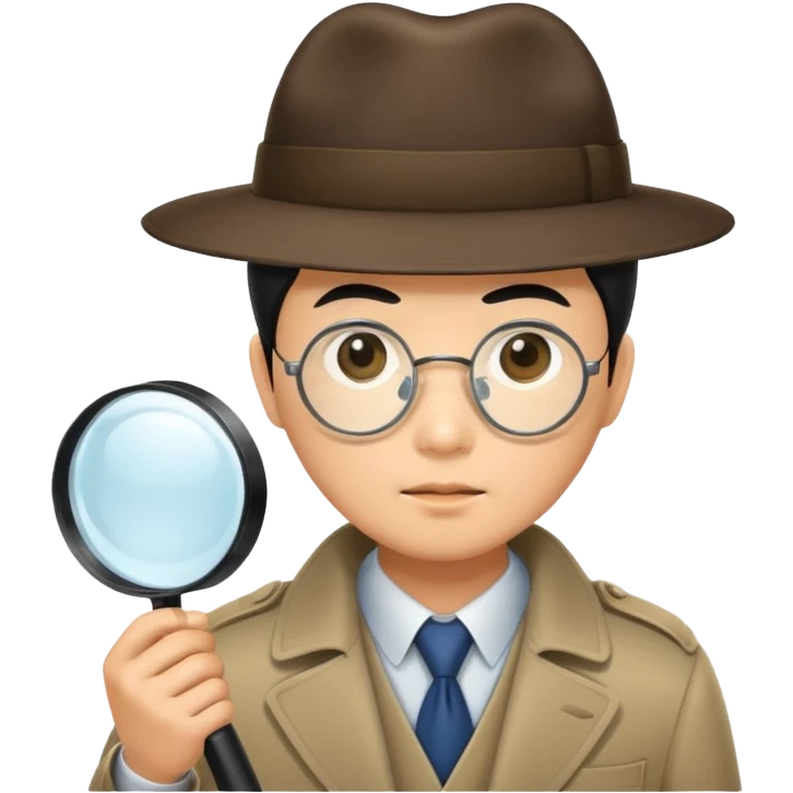 detective, asian, magnifying glass emoji