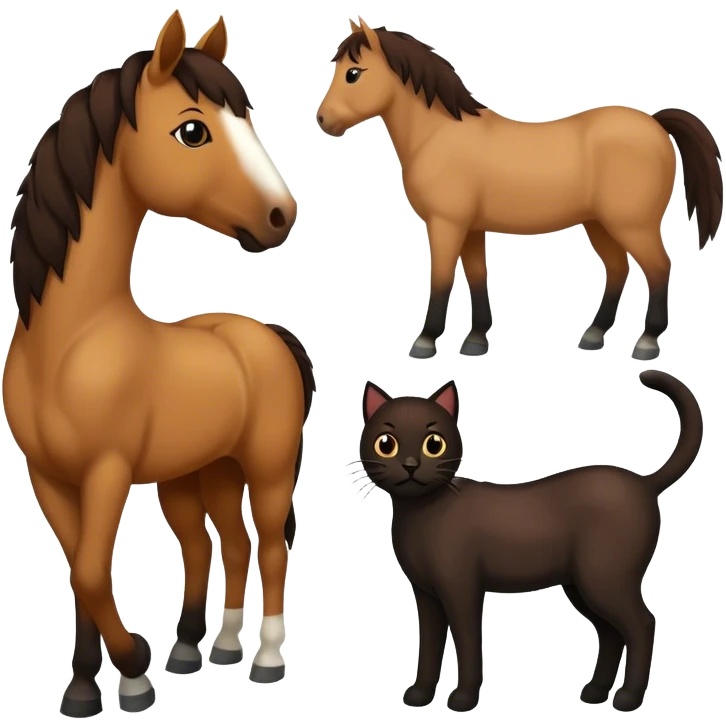 Hourse And cat emoji