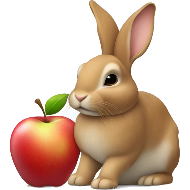 rabbit and apple emoji