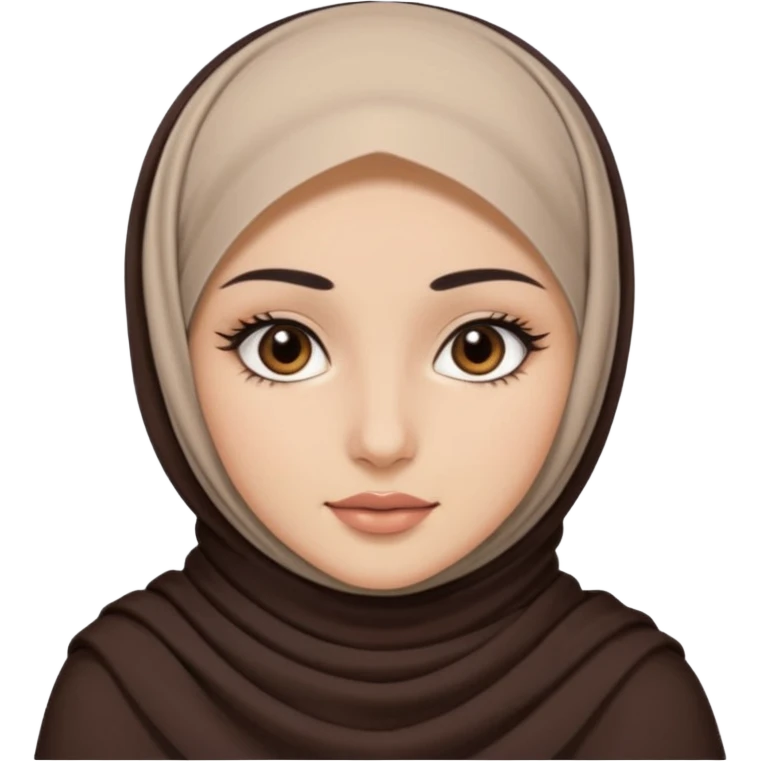 half hijab with dark brown eyes and long lashes with and light  skin emoji