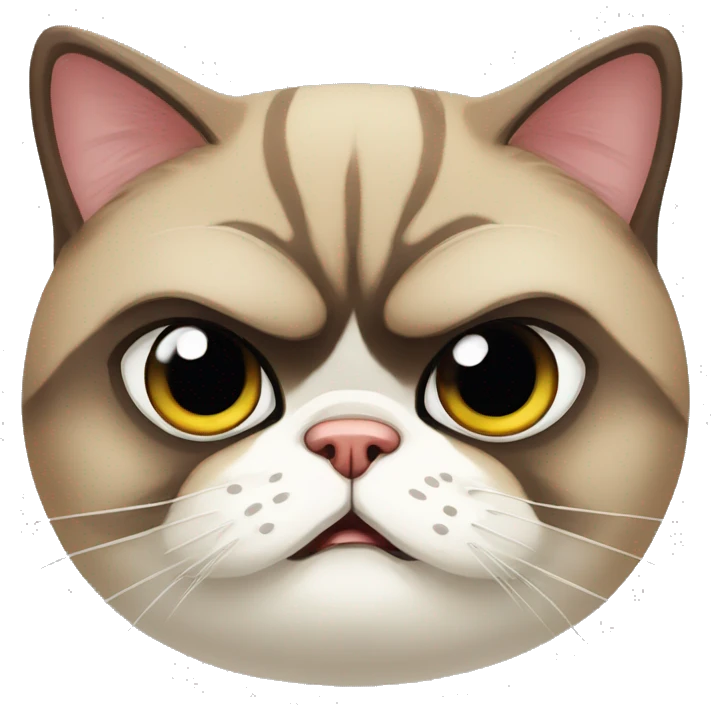 Grumpy exotic shorthair cat emoji