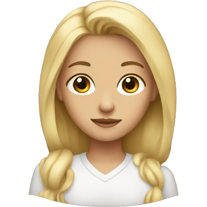 blonde girl with brown eyes with shirt  emoji