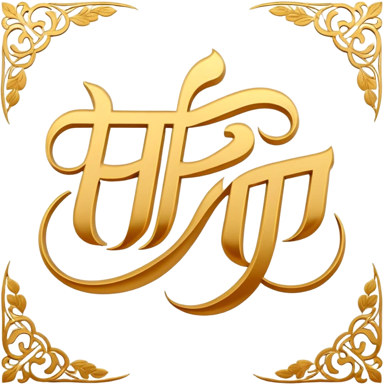 elegant Hindi calligraphy of the word Husn with decorative elements emoji