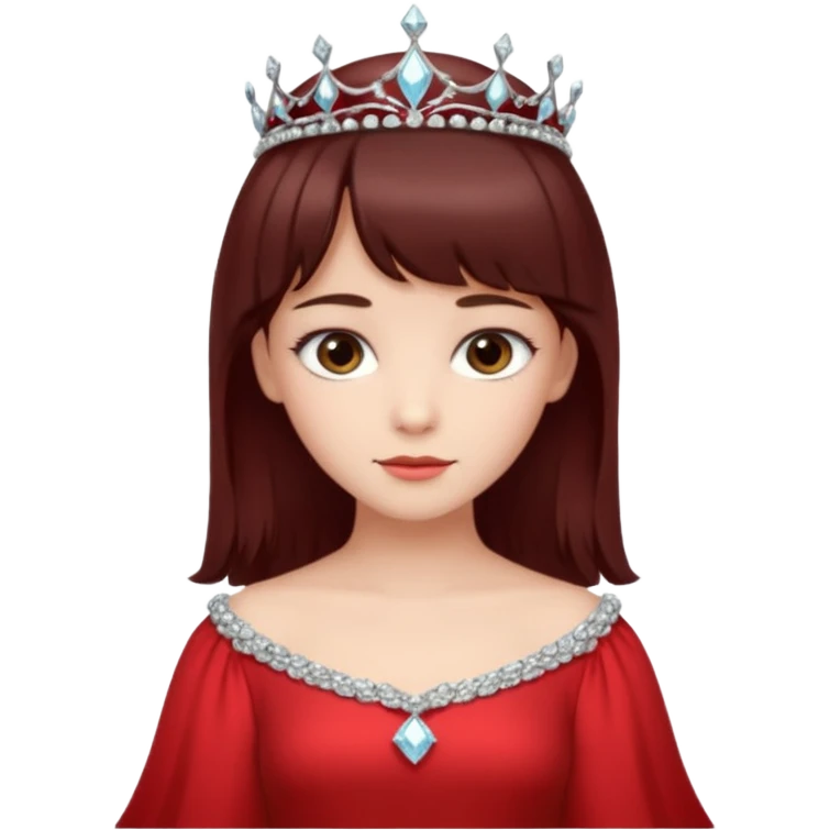  فرشته با موی چتری و لباس قرمز و موی خرمایی تیره و سربند الماس emoji