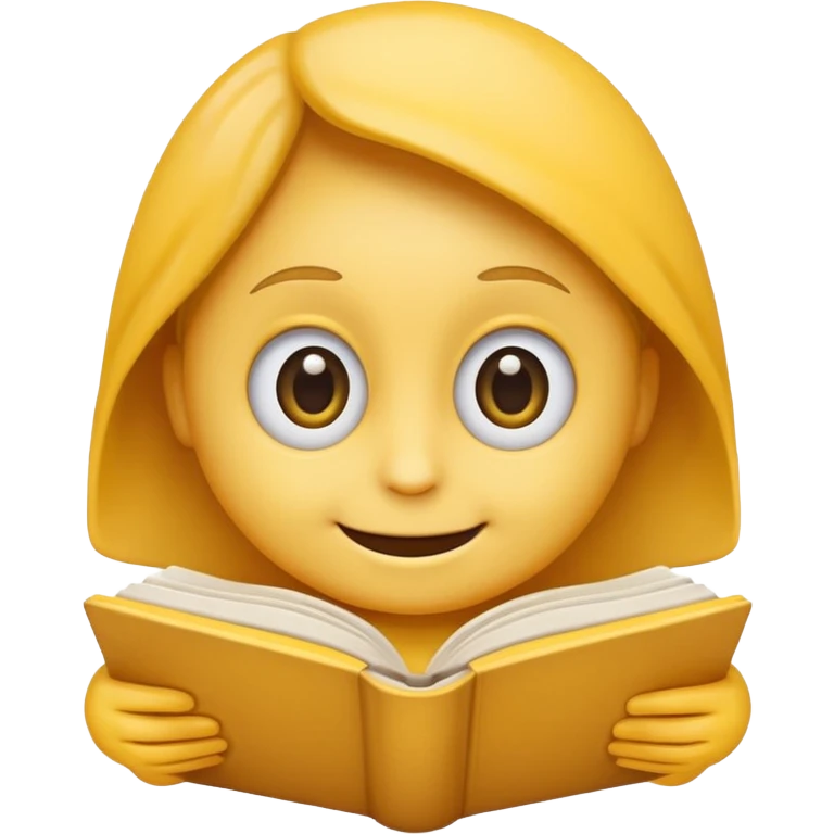 smiling face emoji reading a book emoji