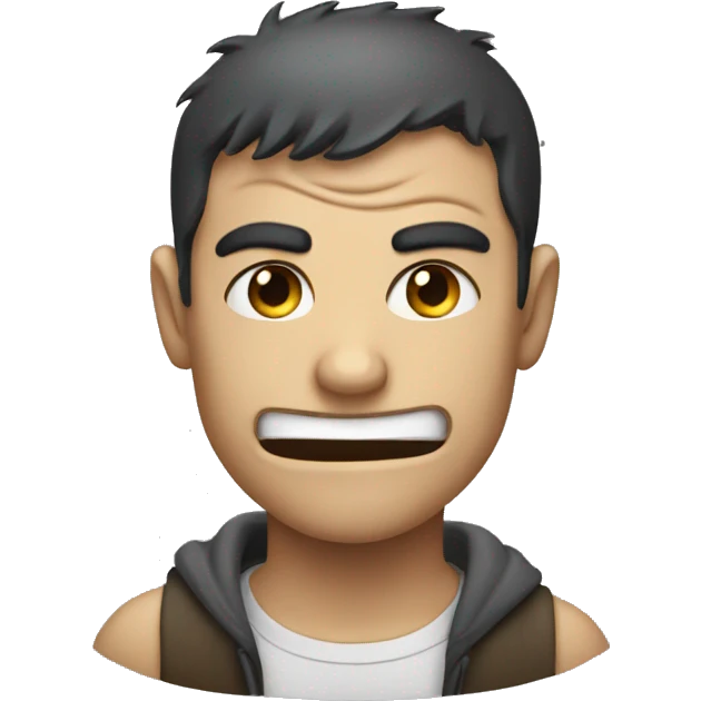 Disturbed smile emoji