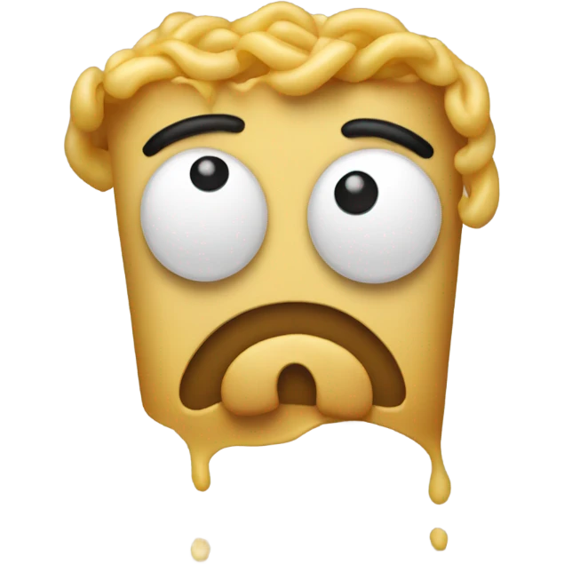 A sad macaroni  emoji