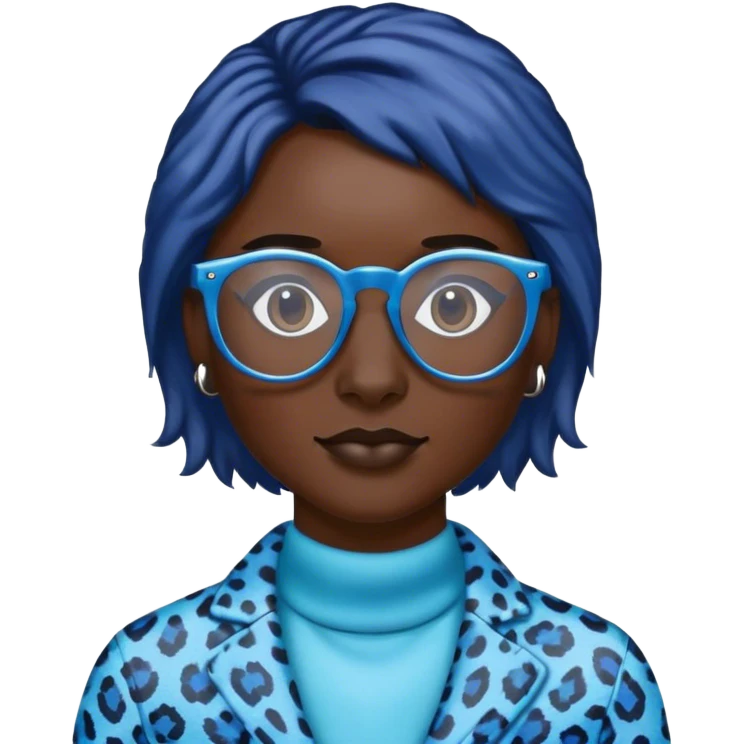 The blue leopard wear glass  emoji
