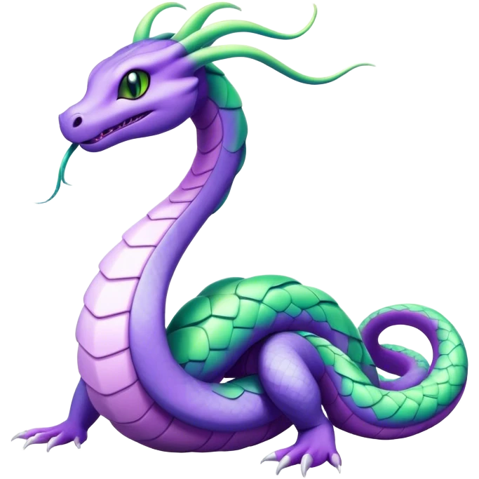 Colorful Seviper-Dragonair-hybrid, full body, emoji