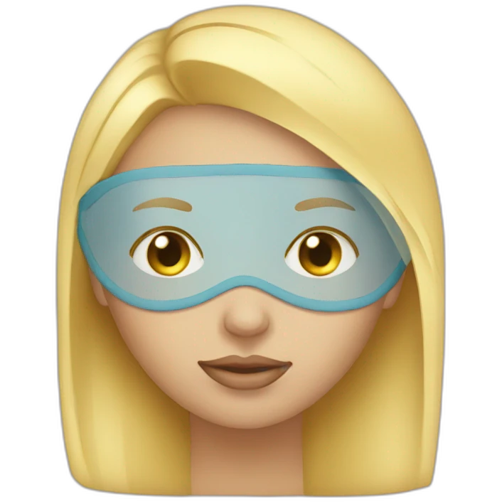 Blonde girl with sleeping mask covering her eyes emoji