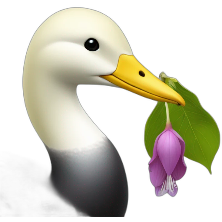 cute minnesota loon nestled in Cypripedium reginae emoji