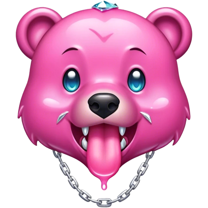 bear tongue with diamond chains emoji