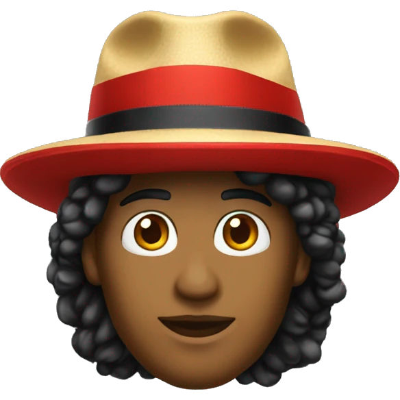 Chapéu preto e vermelho  emoji