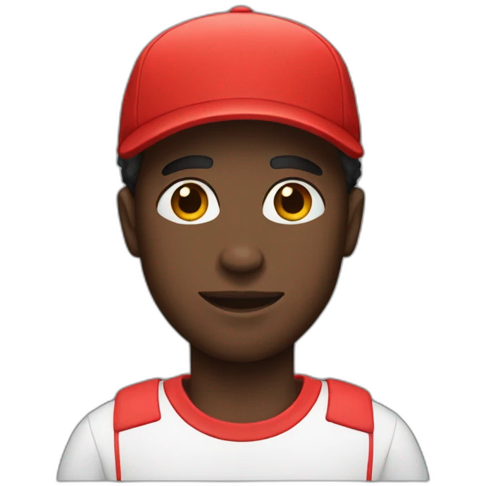 Black Guy with red and White cap emoji