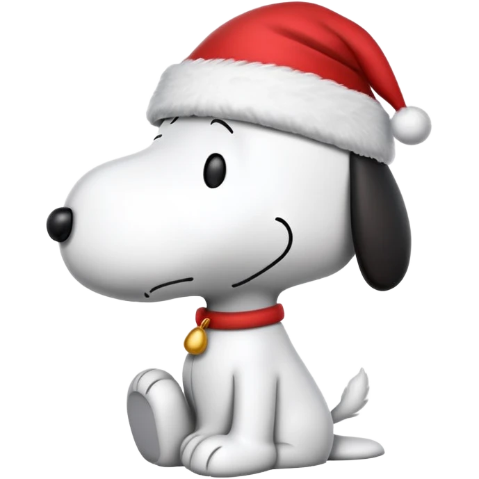 Snoopy wearing a Christmas hat  emoji