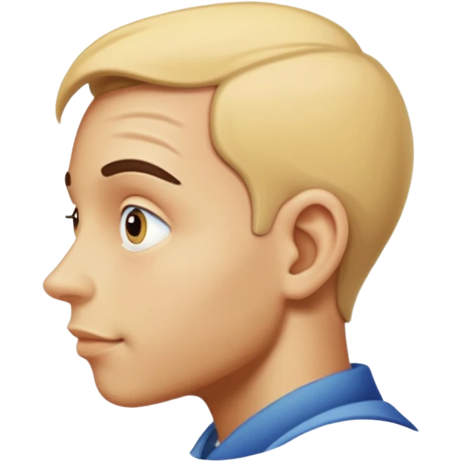 man with pinocchio effect, side view emoji