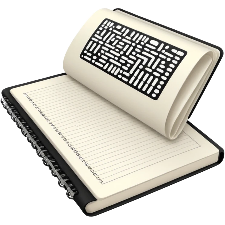 open notebook with binary code 0 and 1 emoji