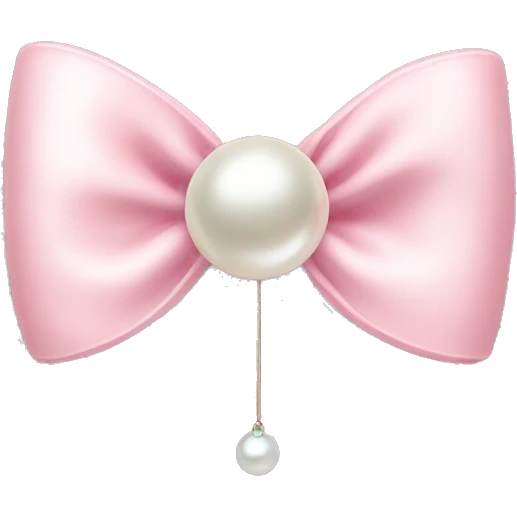 light pink bow with a pearl charm emoji