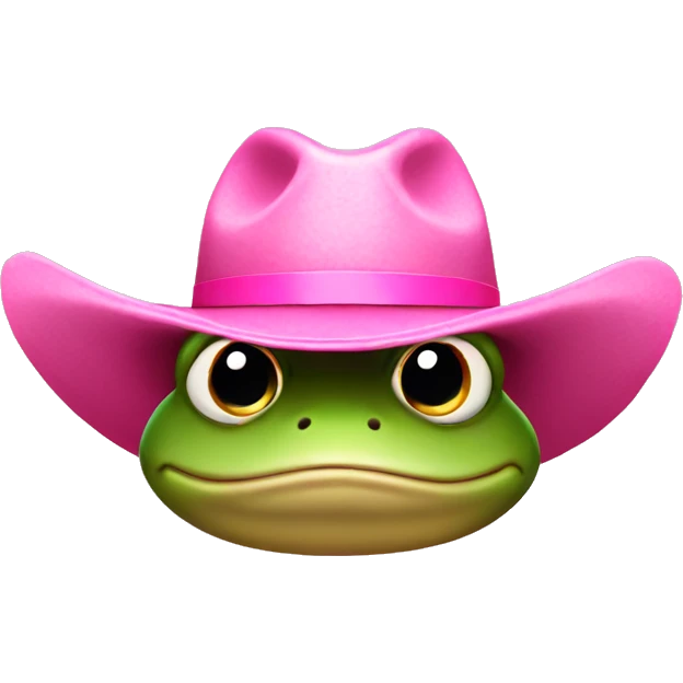Frog with pink cowboy hat emoji