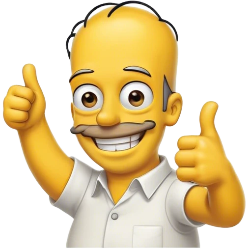 Abe Simpson with a smile, giving a thumbs-up emoji