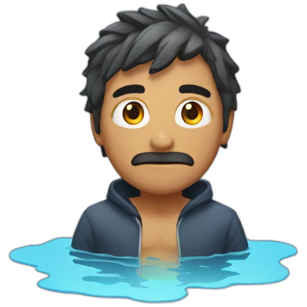 persona pensando en el agua calor emoji