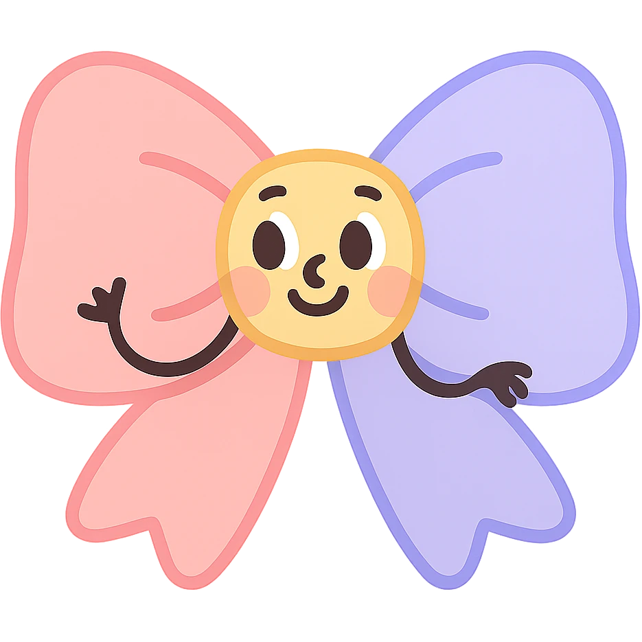 aesthetic pastel bow emoji, gentle gradients, minimal style emoji