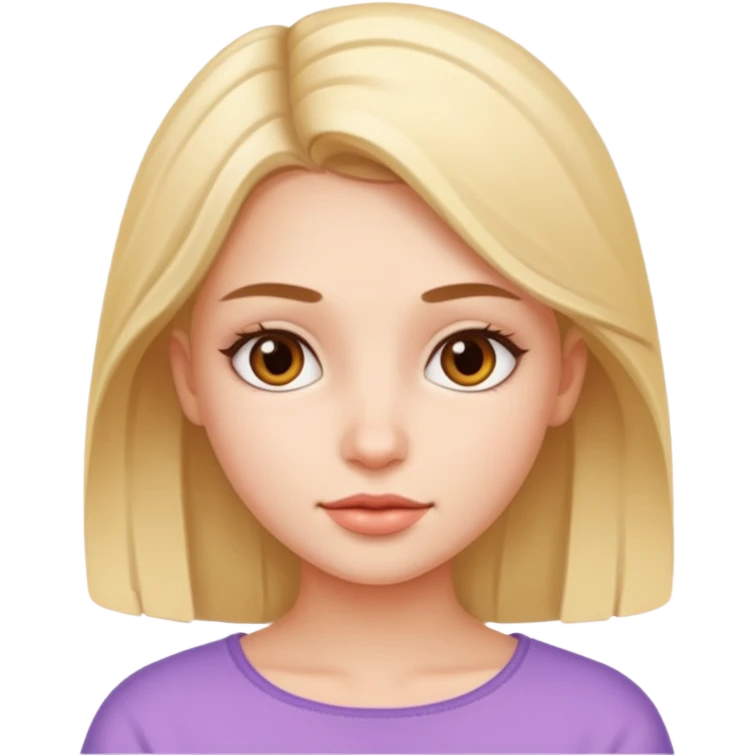 create the head okf the young pretty gitl in ios style emoji
