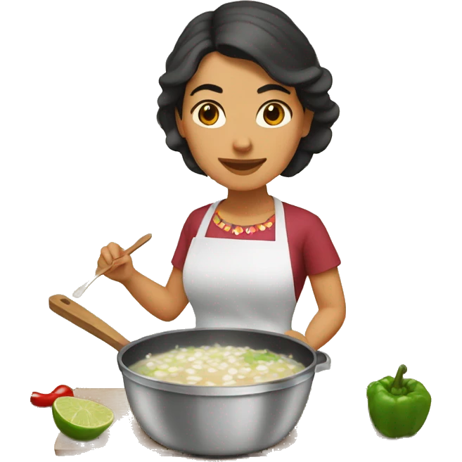 Mexican woman cooking pozole emoji