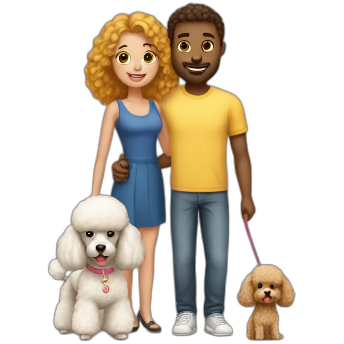 couple and poodle emoji