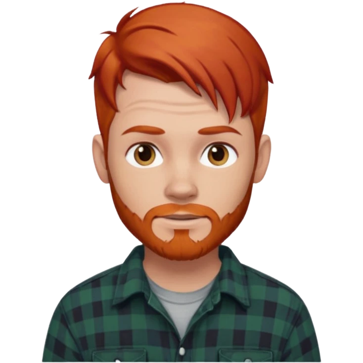 Hombre, pelirrojo, tatuado camisa franela emoji