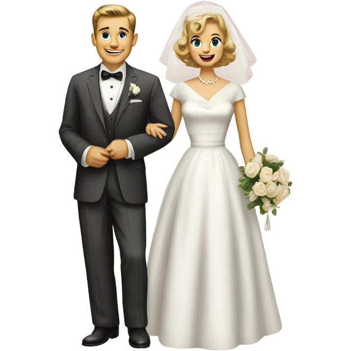 1950's Bride & Groom emoji